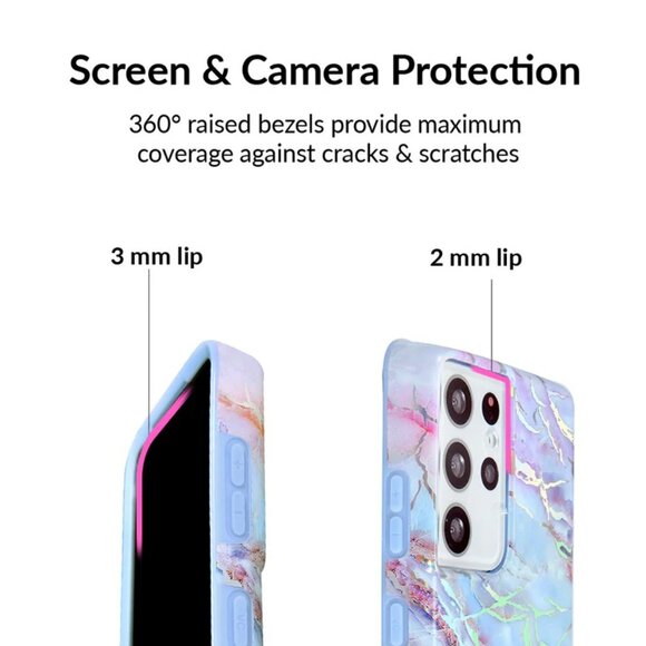 Holo Moonstone Marble Samsung Galaxy S21 Ultra Case - Picture 5 of 7